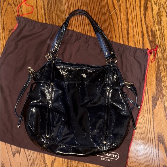 Coach Blue Shoulder Bag with Textured Leather - Picture 4 of 4